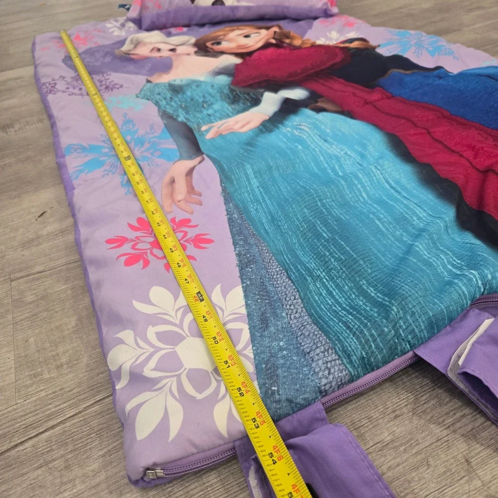 Disney Frozen Sleeping Bag Set Youth Purple Elsa Anna Olaf Slumber Nap Mat